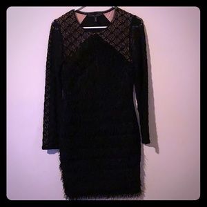 BCBG Max Azeris Black Bodycon Velma Eyelet Dress S
